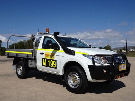 Our newest 4x4 single cab dropside utility set up to 'Mine spec'